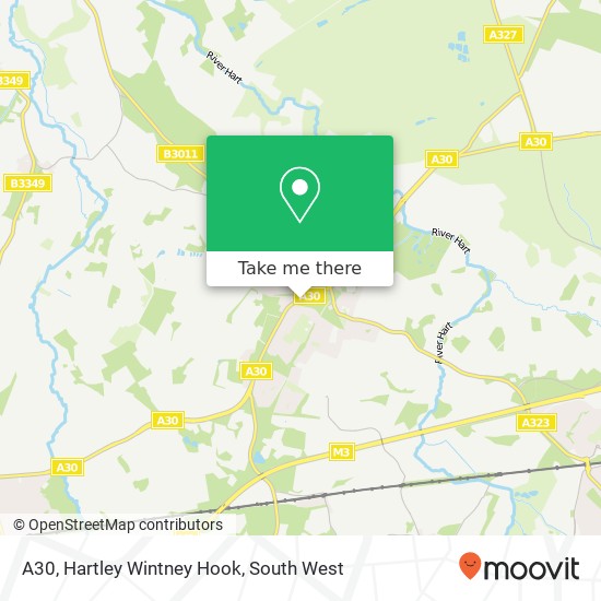 A30, Hartley Wintney Hook map