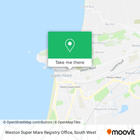 Weston Super Mare Registry Office map