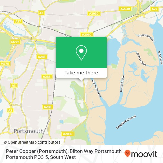 Peter Cooper (Portsmouth), Bilton Way Portsmouth Portsmouth PO3 5 map