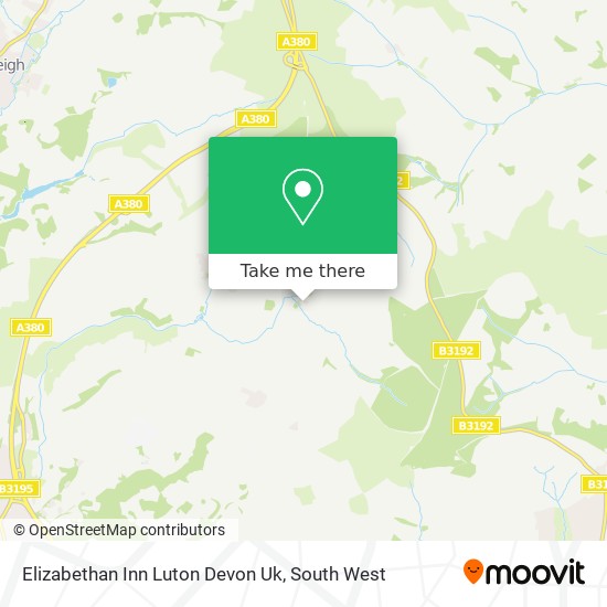 Elizabethan Inn Luton Devon Uk map