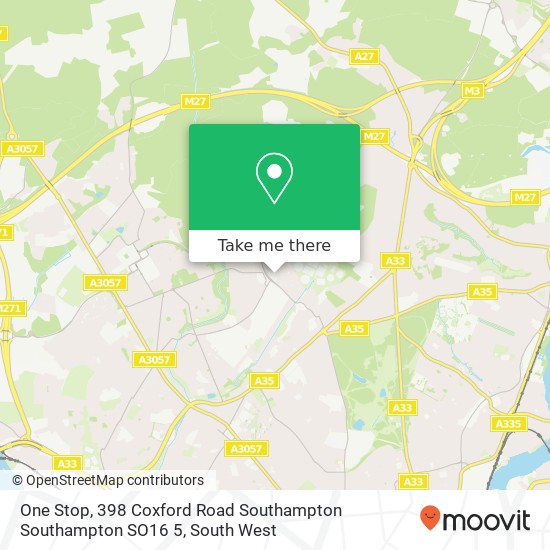 One Stop, 398 Coxford Road Southampton Southampton SO16 5 map