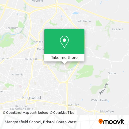 Mangotsfield School, Bristol map