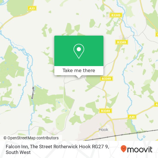 Falcon Inn, The Street Rotherwick Hook RG27 9 map