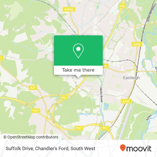 Suffolk Drive, Chandler's Ford map