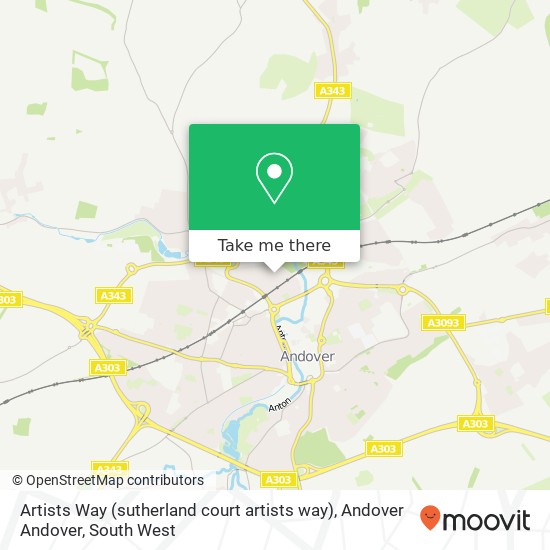 Artists Way (sutherland court artists way), Andover Andover map