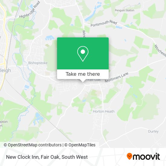 New Clock Inn, Fair Oak map