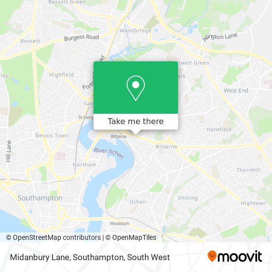 Midanbury Lane, Southampton map