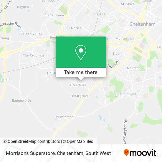 Morrisons Superstore, Cheltenham map