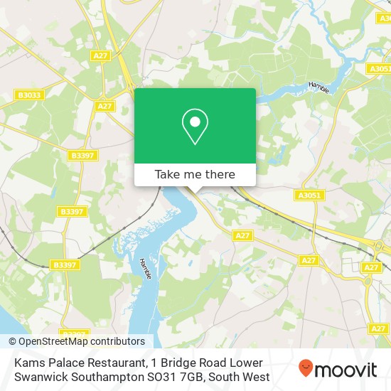 Kams Palace Restaurant, 1 Bridge Road Lower Swanwick Southampton SO31 7GB map