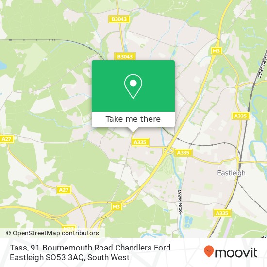 Tass, 91 Bournemouth Road Chandlers Ford Eastleigh SO53 3AQ map