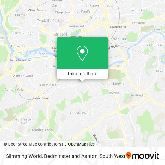 Slimming World, Bedminster and Ashton map