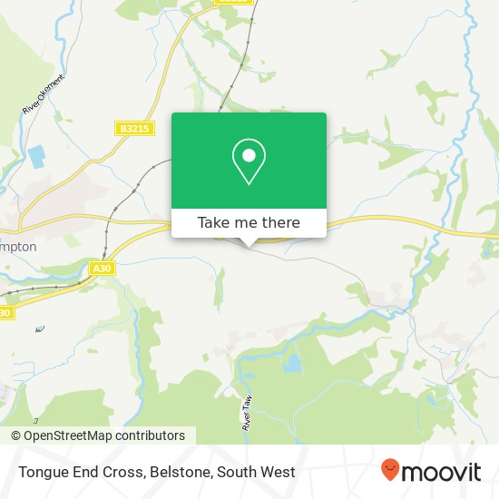 Tongue End Cross, Belstone map