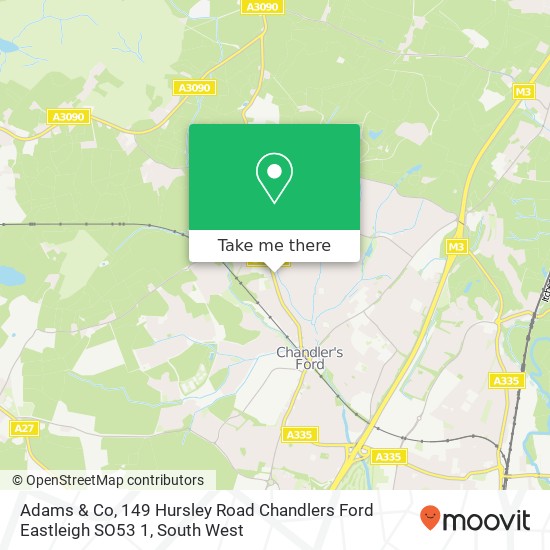 Adams & Co, 149 Hursley Road Chandlers Ford Eastleigh SO53 1 map