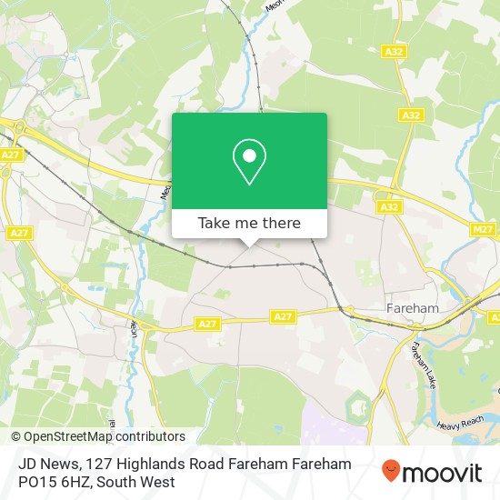 JD News, 127 Highlands Road Fareham Fareham PO15 6HZ map