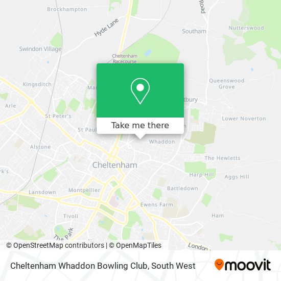 Cheltenham Whaddon Bowling Club map