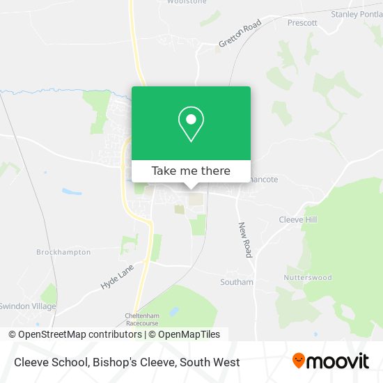 Cleeve School, Bishop's Cleeve map