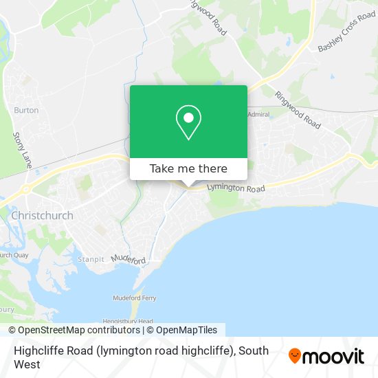 Highcliffe Road (lymington road highcliffe) map
