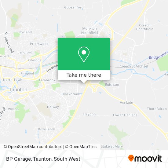BP Garage, Taunton map