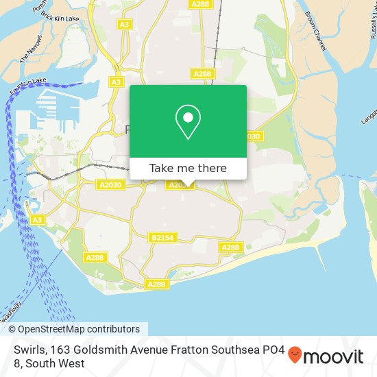 Swirls, 163 Goldsmith Avenue Fratton Southsea PO4 8 map