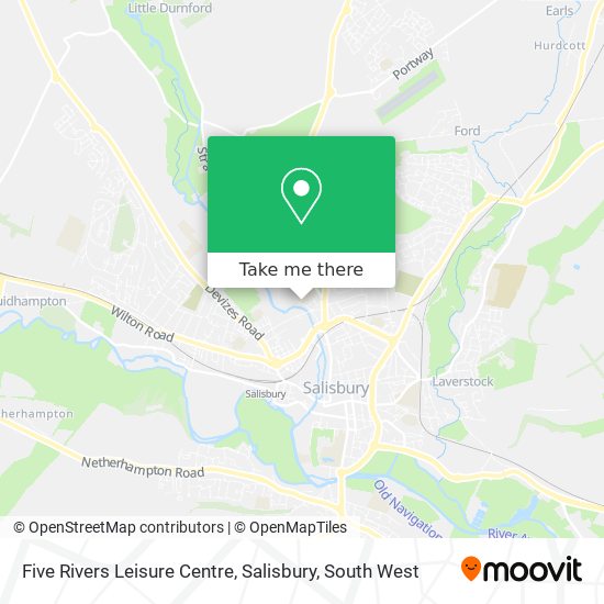 Five Rivers Leisure Centre, Salisbury map