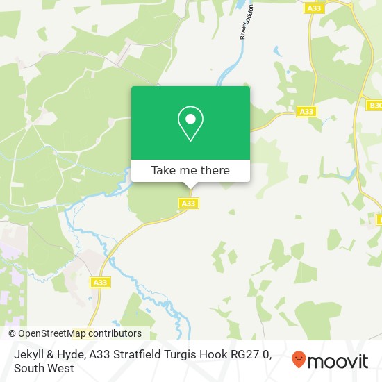 Jekyll & Hyde, A33 Stratfield Turgis Hook RG27 0 map