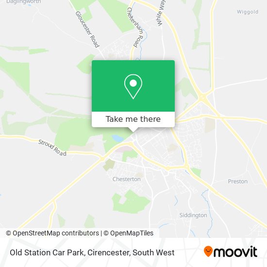 Old Station Car Park, Cirencester map