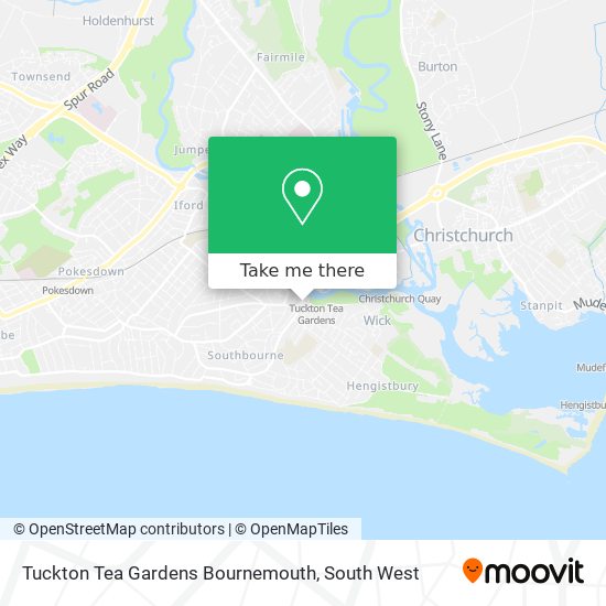 Tuckton Tea Gardens Bournemouth map