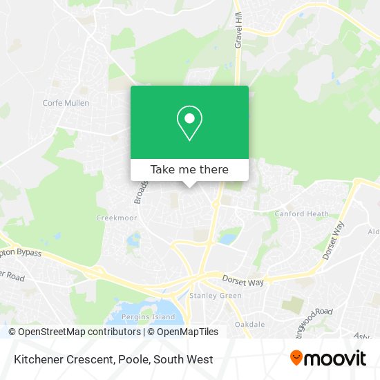 Kitchener Crescent, Poole map