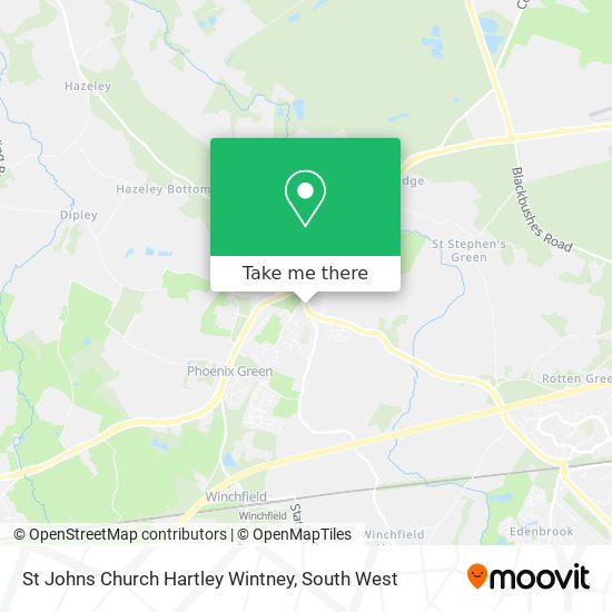 St Johns Church Hartley Wintney map