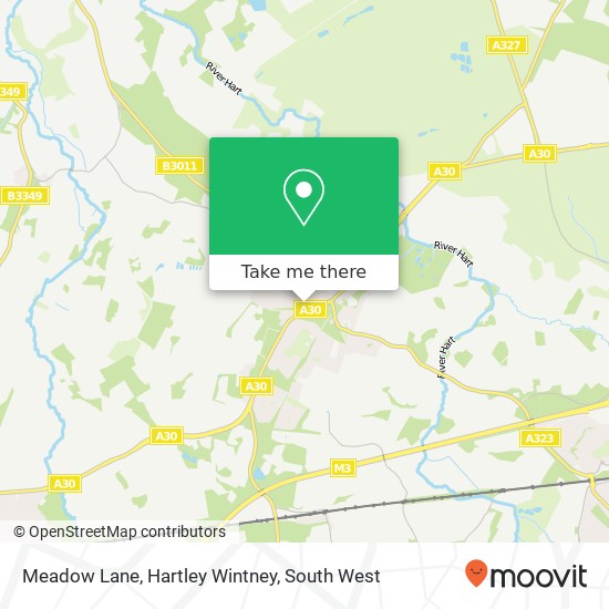 Meadow Lane, Hartley Wintney map