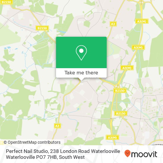 Perfect Nail Studio, 238 London Road Waterlooville Waterlooville PO7 7HB map