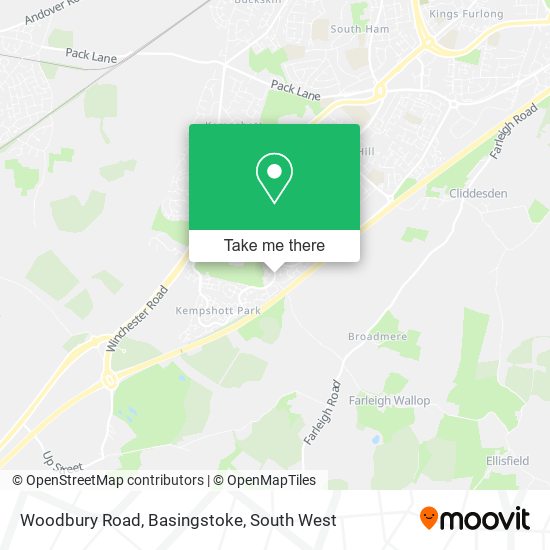 Woodbury Road, Basingstoke map