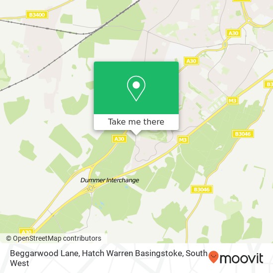 Beggarwood Lane, Hatch Warren Basingstoke map