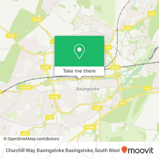 Churchill Way, Basingstoke Basingstoke map