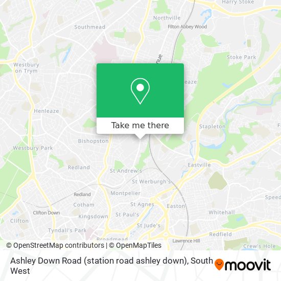 Ashley Down Road (station road ashley down) map