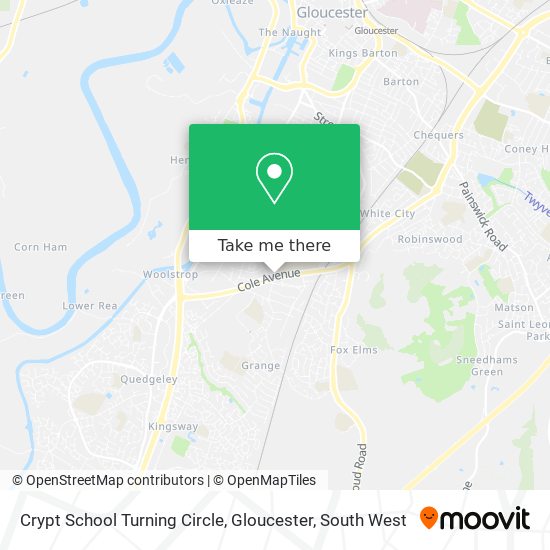 Crypt School Turning Circle, Gloucester map