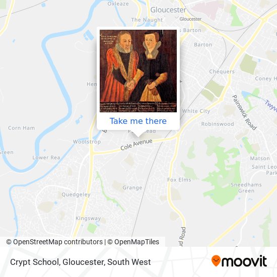 Crypt School, Gloucester map
