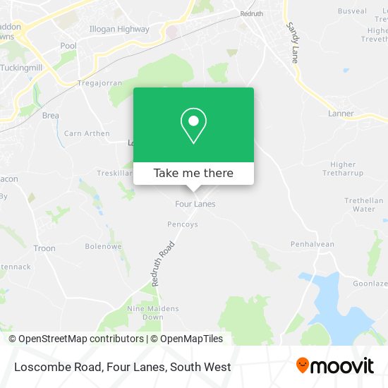 Loscombe Road, Four Lanes map