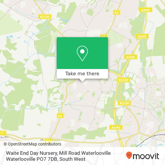 Waite End Day Nursery, Mill Road Waterlooville Waterlooville PO7 7DB map