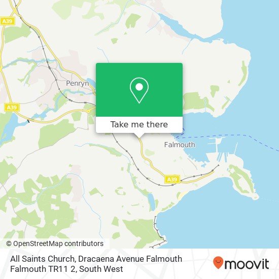 All Saints Church, Dracaena Avenue Falmouth Falmouth TR11 2 map