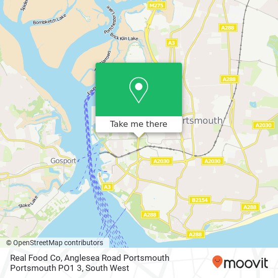 Real Food Co, Anglesea Road Portsmouth Portsmouth PO1 3 map