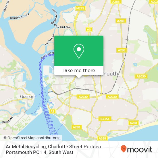 Ar Metal Recycling, Charlotte Street Portsea Portsmouth PO1 4 map