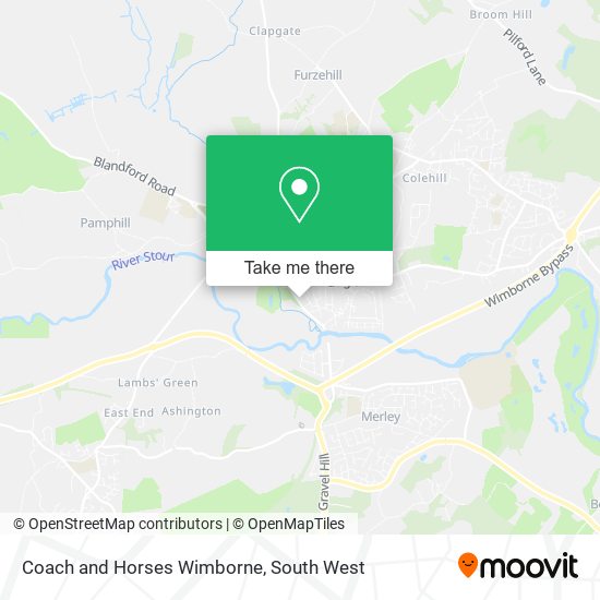 Coach and Horses Wimborne map
