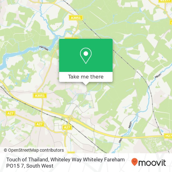Touch of Thailand, Whiteley Way Whiteley Fareham PO15 7 map