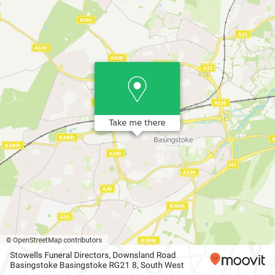 Stowells Funeral Directors, Downsland Road Basingstoke Basingstoke RG21 8 map