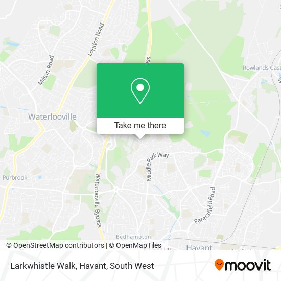 Larkwhistle Walk, Havant map