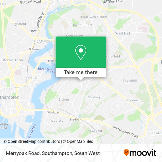 Merryoak Road, Southampton map