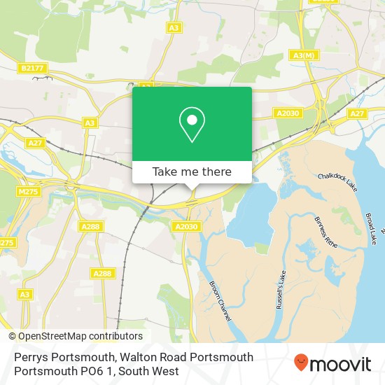 Perrys Portsmouth, Walton Road Portsmouth Portsmouth PO6 1 map