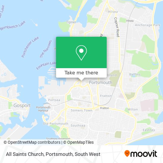 All Saints Church, Portsmouth map