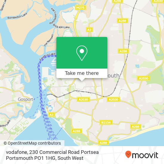 vodafone, 230 Commercial Road Portsea Portsmouth PO1 1HG map